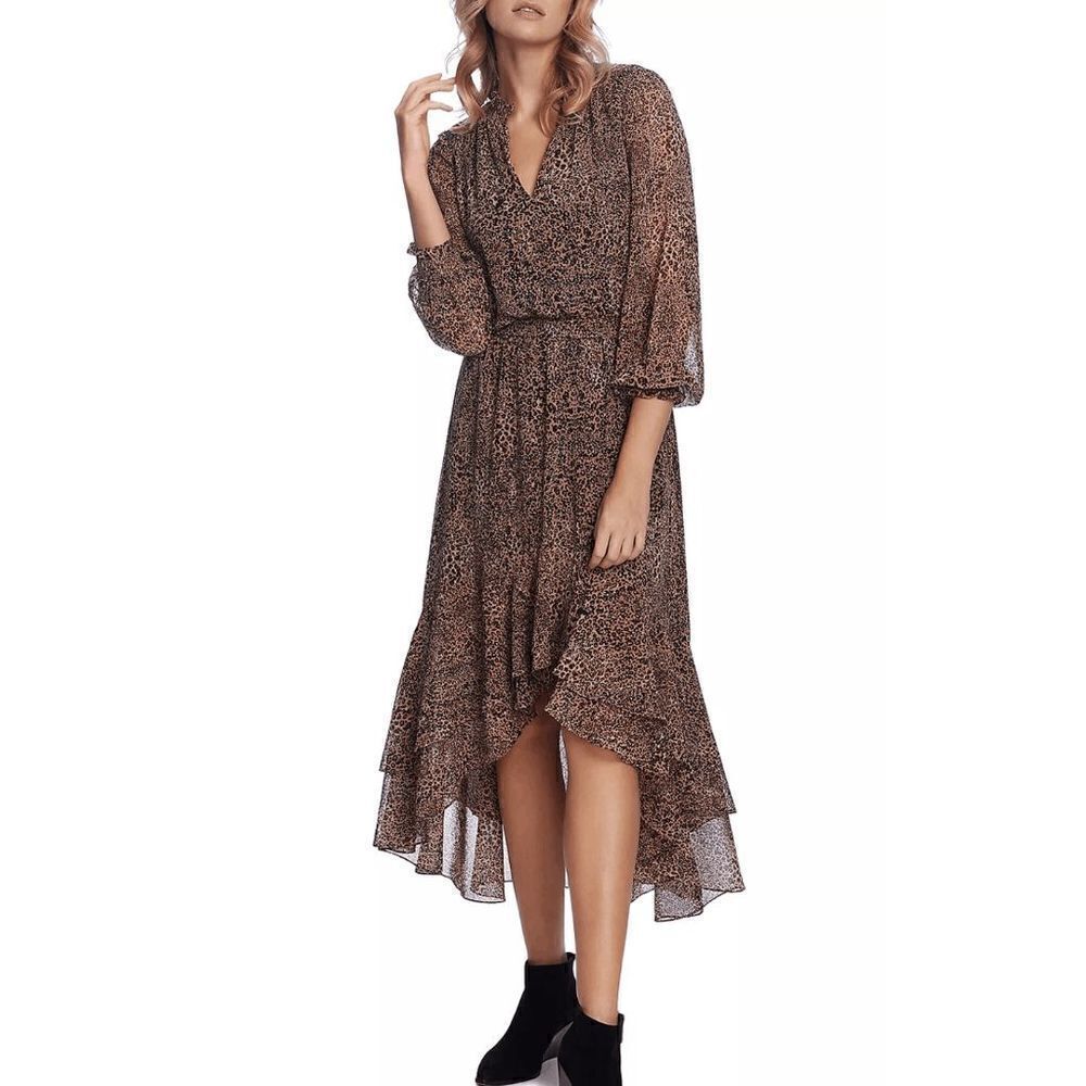 1. State Leopard-Print High/Low Maxi Dress NWT Size Small